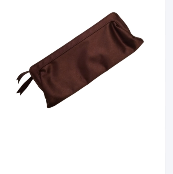 Vintage Brown Satin Clutch Bag - Picture 2 of 9